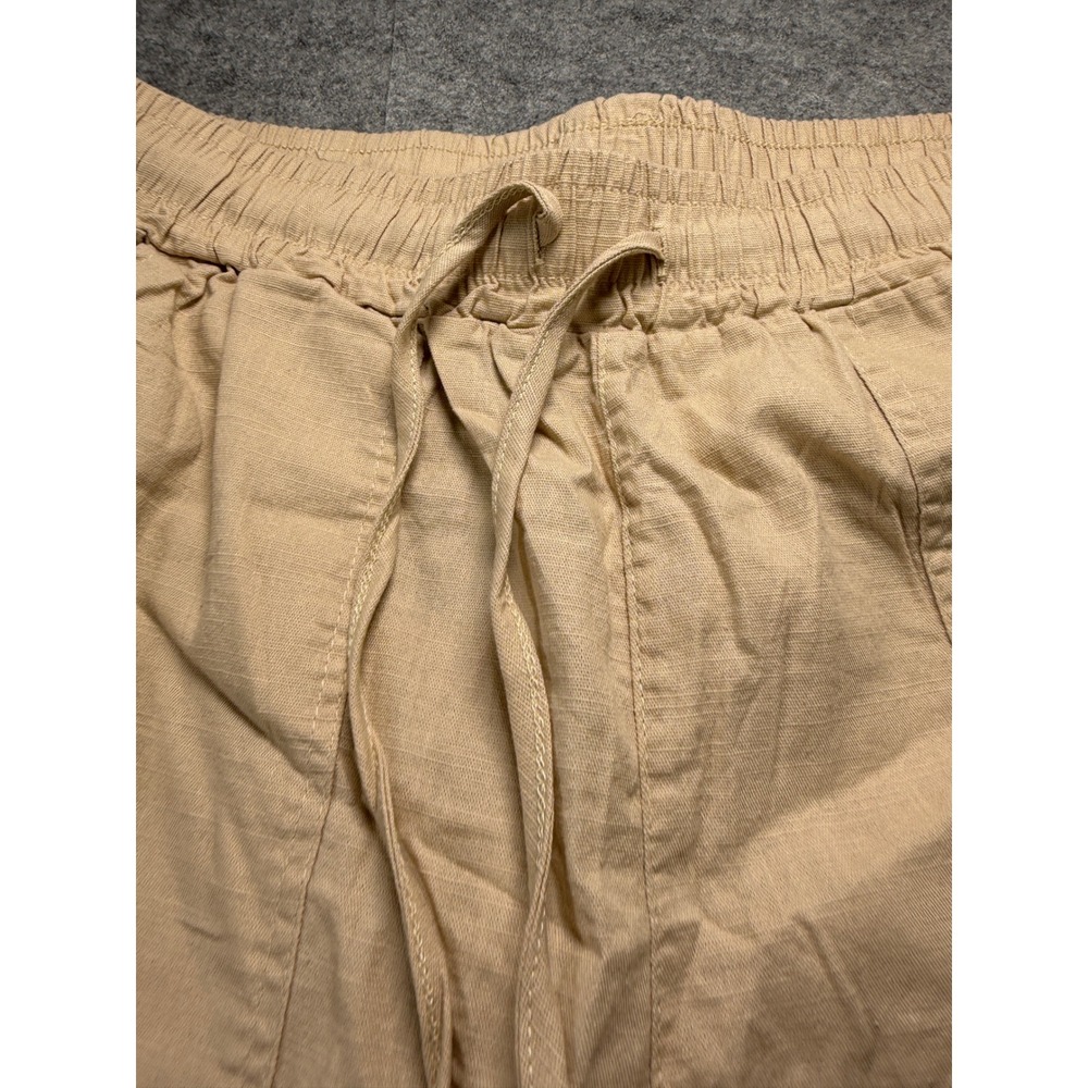 Puimentiua Cotton Linen Pants Men Size Medium Beige Sun Graphic Beach Loose Fit - Picture 11 of 13